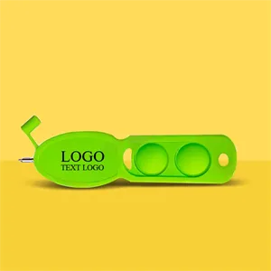 Custom Logo Custom Push Pop Pen Keychain with Carabiner Clip