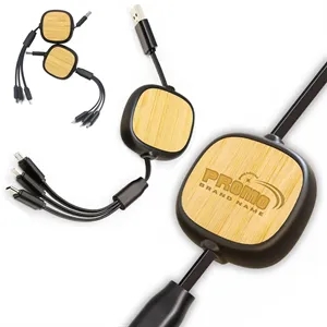 Eco-Friendly Retractable 3 in 1 Charging Cable Bamboo