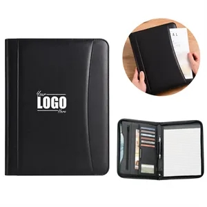 Zippered Leather Business Portfolio