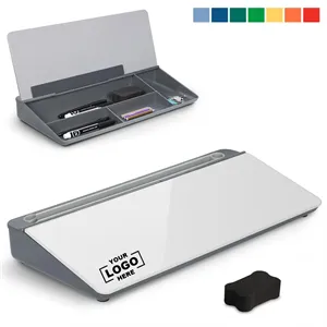 Glass Desk Whiteboard with Storage