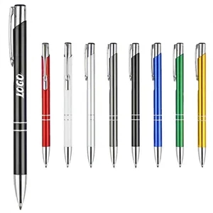 Metal Press Type Retractable Ballpoint Pen for Office