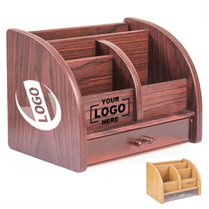 Wooden Desktop Stationery Storage Stand Dressing Box
