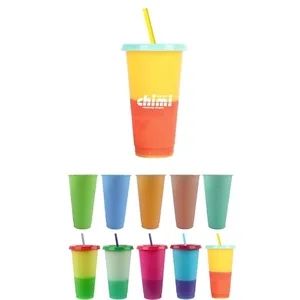 24 Oz.Mood Stadium Cup/Straw/Lid Set