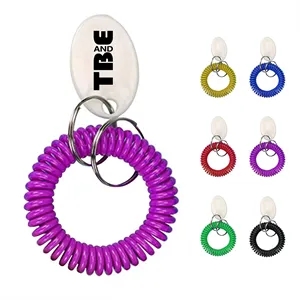 Custom Spiral Wrist Coil Keychain W/ Tag