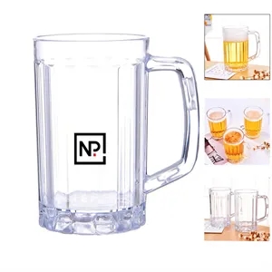 Eco Friendly Clear Acrylic Beer Cups with Handle