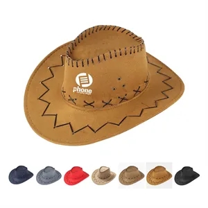 Faux Felt Cowboy Hat With Cords