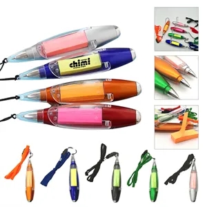 Multi Functional Pen with Sticky Notes & Flashlight