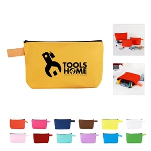 Canvas Cosmetic Bag Zipper Pencil Pouch