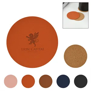 Cork Backing Leather Coaster