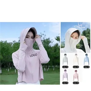 Custom Logo UPF50 Ice Silk Sun Hoodie Wholesale
