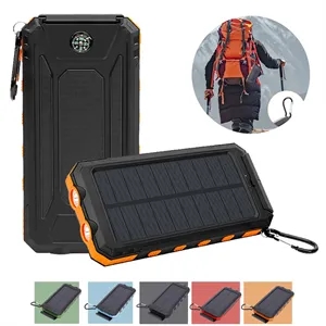 10000mAh Solar Energy Power Bank with LED Light and Compass