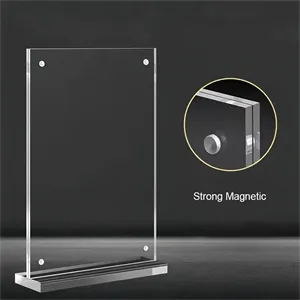 Customized Acrylic Magnetic Sign Holder, Frame For Display