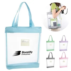 Clear File Tote Bag for Documents Books and Office Supplies