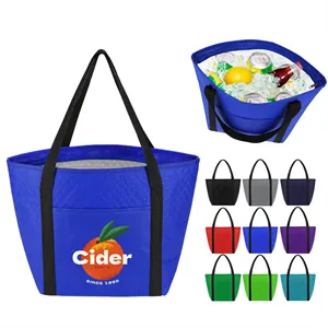 Custom Logo 16 Can Insulated Zipper Cooler Tote Bag