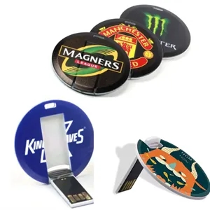 16 GB Round Card USB Flash Drive W/ Chain