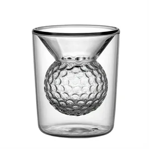 1.7oz Golf Double Layer Wine Glass Transparent Drink Cup