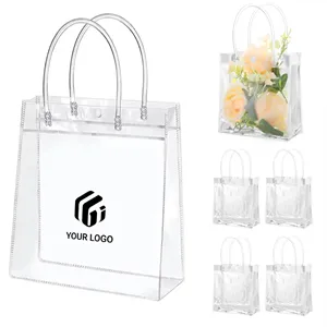 Shopping party wedding transparent pvc gift wrap tote bag