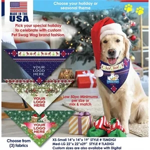 Holiday Digi-Triangles Bandanna - Peachskin Polyester
