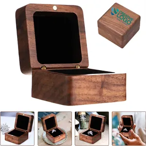 Rustic Wooden Ring Box for Couples