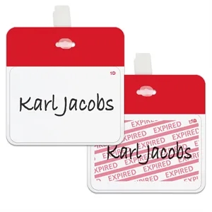 2-Part Expiring Badge Front Parts, Hand-Writable, NO TITLE