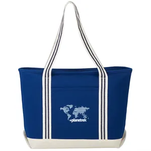 Atlantic Stripe 20oz Cotton Zippered Tote
