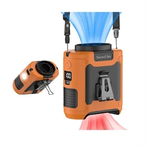 Rechargeable Clip On Waist Fan With Flashlight Power Bank