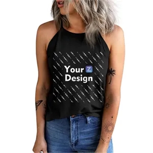 DTF Custom Women's Milk Silk Halter Tank Top - Soft Touch