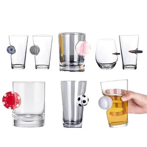 Stuck in Bullet Football Golf Chip Wine Glass KTV Barware