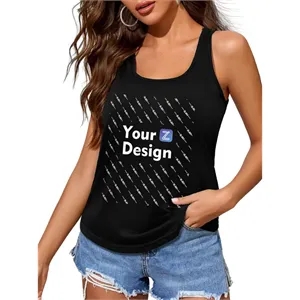 DTF Custom Women's Narrow Strap Tank Top - 180G Polyester