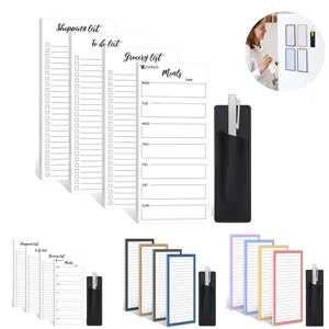 4 Pack Magnetic Fridge Notepad Set w/ Pen Holder