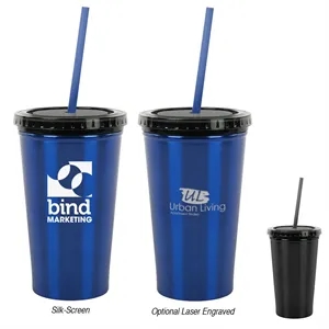16 Oz. Stainless Steel Double Wall Tumbler