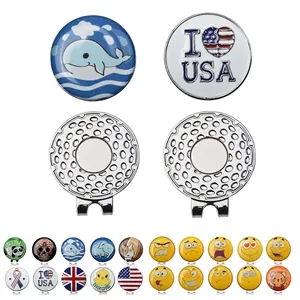 Custom Logo Magnetic Golf Hat Clip with Full Color Ball Marker