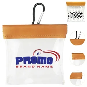 Custom Logo Clear PVC Accessory Pouch with PU Flap