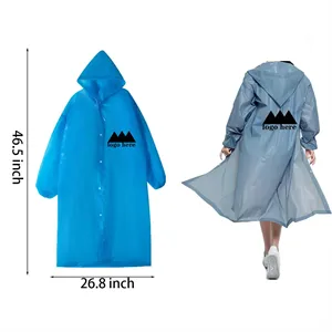 Custom Logo Custom EVA Transparent Fashion Reusable Rain Coats
