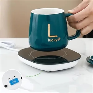 Smart 131F Thermostatic Ceramic Coffee Mug Heating Pad Set