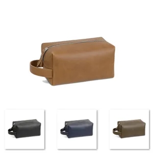 Men's PU Leather Toiletry Bag with Handle