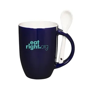 12 oz. Dapper Ceramic Mug With Spoon