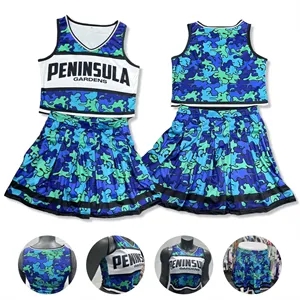 Cheerleader uniform with Sleevless Croptop and Skirt