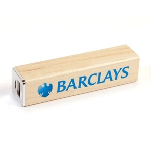 Custom Logo Wooden Emergency Charger 2600mAh with UL Battery