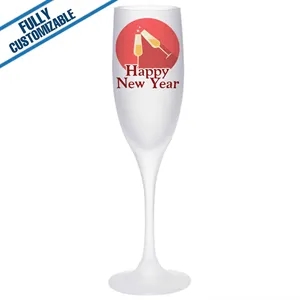 6oz Frosted Champagne Flute - Fully Customizable