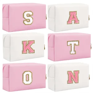 Monogrammed Cute Makeup Pouch with Zipper