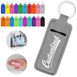 Custom Logo Neoprene Keychain Bottle Holder with Wrist Strap