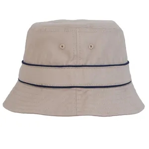 Cotton Bucket Hat with Trim