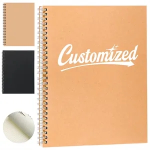 Custom Logo B5 Eco-Friendly Kraft Spiral Notebook Lined Pages Journal