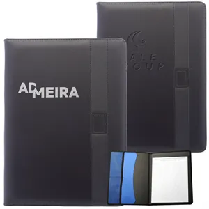 Custom Logo Leather Journal with Color Block Strap and Pen loop