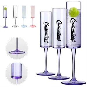 5.5oz. Reusable Plastic Champagne Flutes Wine Glasses