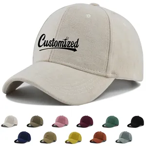 Custom Logo Custom Adjustable Suede Six-Panel Baseball Cap Classic Hat