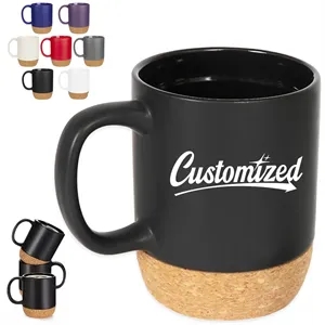 13Oz. Ceramic Mug with Cork Base and Custom Logo Option
