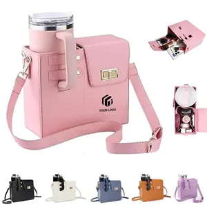 Custom Logo Portable outdoor water bottle holder purse crossbody bag