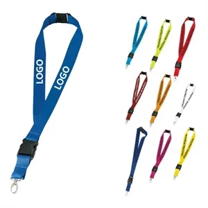 Custom Logo Custom Polyester Lanyard with Breakaway and Swivel Hook